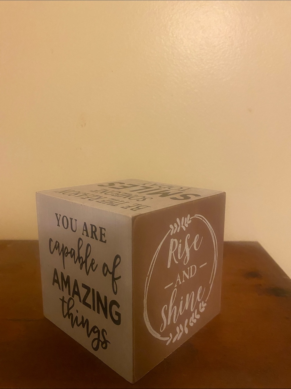 Inspirational Wooden Block Cube